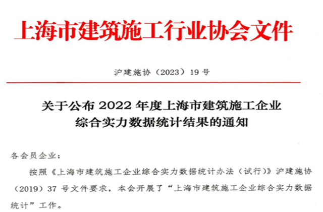 尊龍凱時人生就是贏建設(shè)集團連續(xù)七年蟬聯(lián)“上海市進滬施工30強企業(yè)第一名”